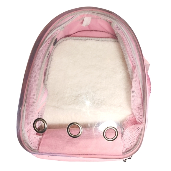 XZKING Pink Bubble Expandable Small Pet Cat Dog Backpack Carrier 12.5"X11"X16.5" - Picture 2 of 11